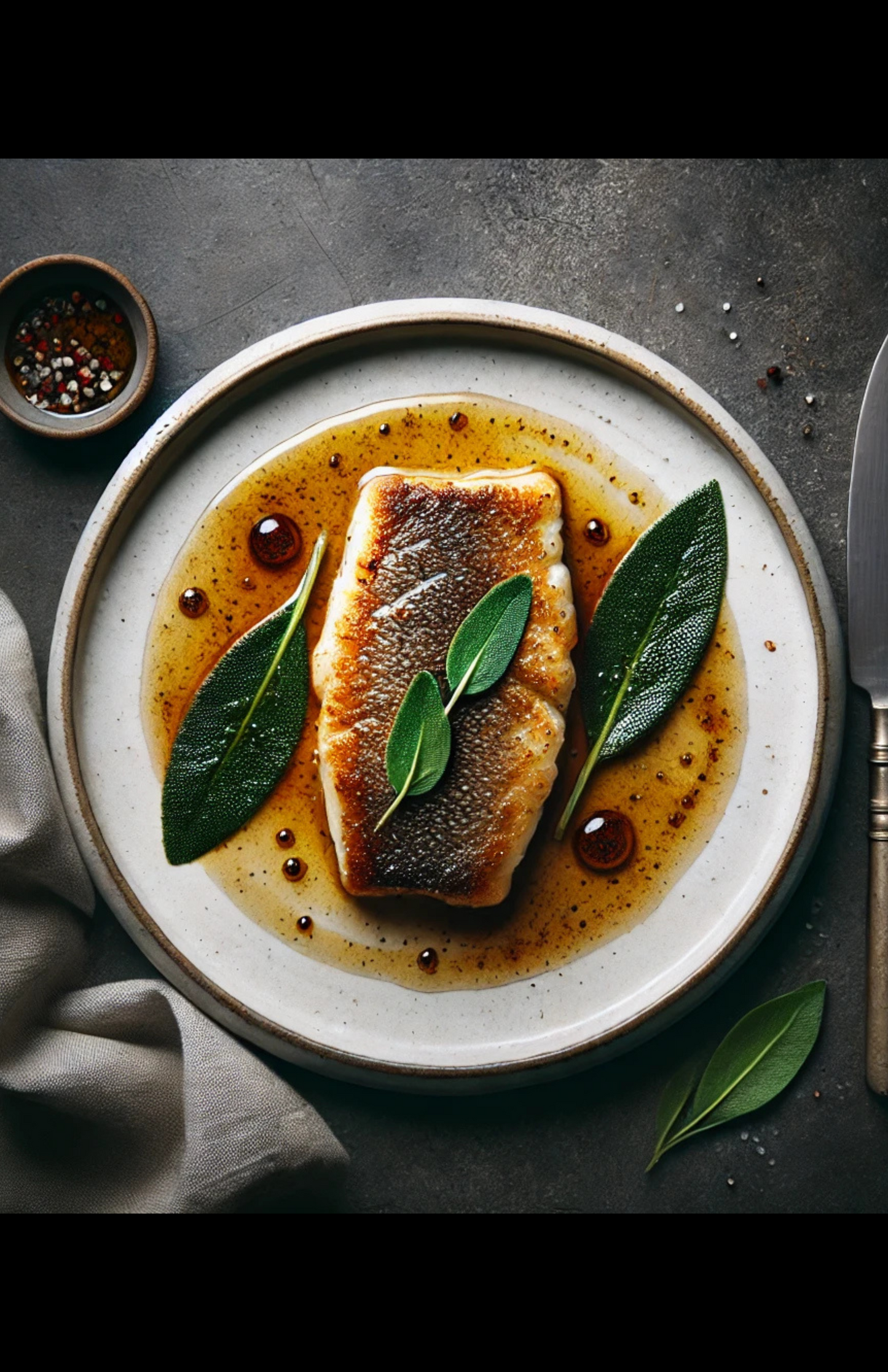 Pan Seared Chilean Sea Bass with Brown Butter and Sage